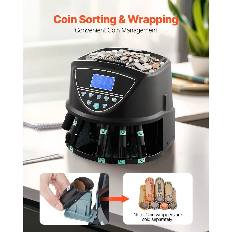 USD Coin Sorter, Coin Counter, Wrapper Machine