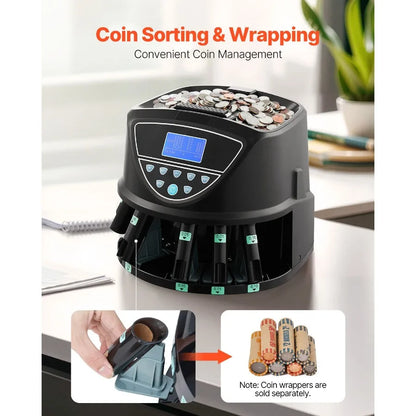USD Coin Sorter, Coin Counter, Wrapper Machine