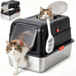 Enclosed Stainless Steel Litter Box With Lid