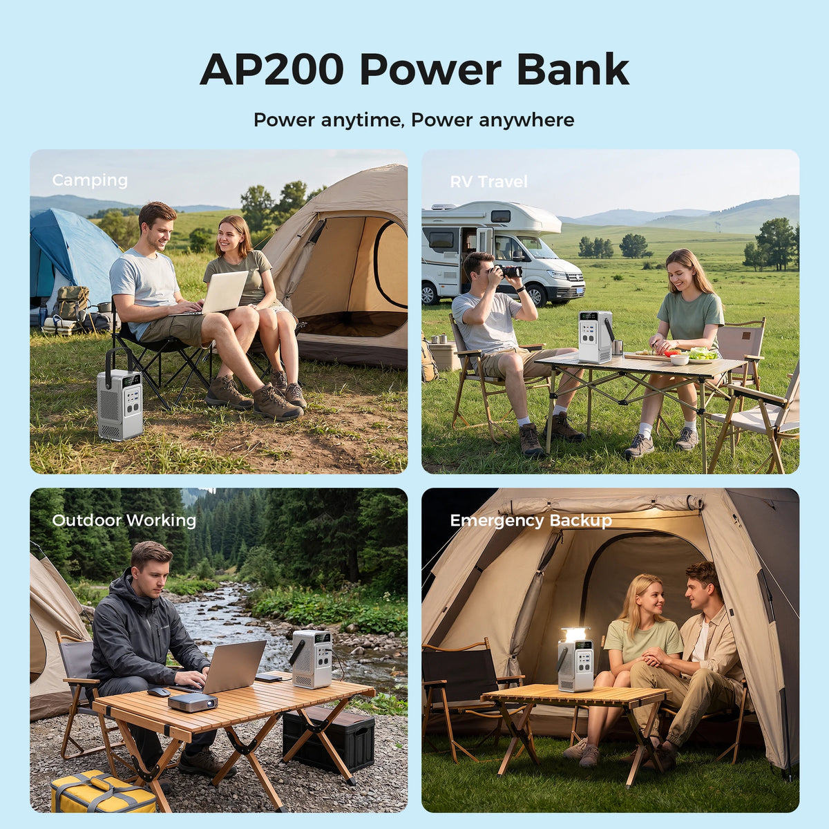 Portable Power Station, Emergency Solar Power Bank for Camping