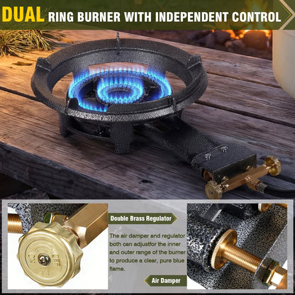 Heavy Duty Cast Iron Outdoor Wok Burner, Portable Gas Cooker