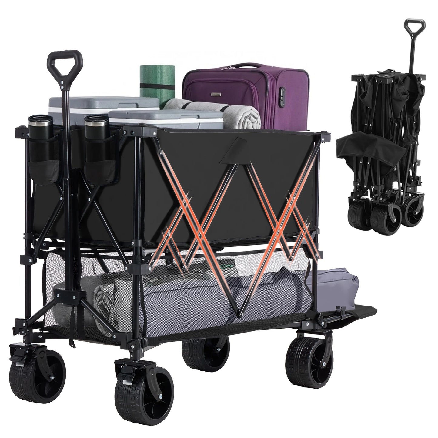 Double Decker Wagons for Grocery, Garden, Camping