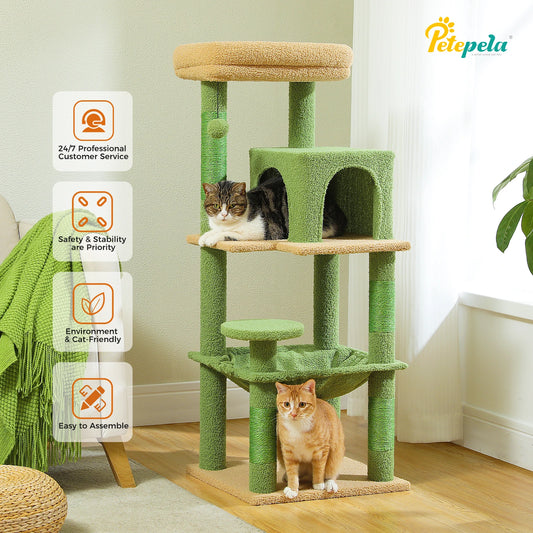 Cat Tower for Large Cats with Large Hammock