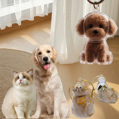 Transparent Dog Hair Storage Container, Memorial Keychain