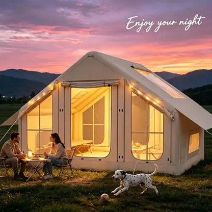 Inflatable Camping Tent With Skylight, Stove Jack