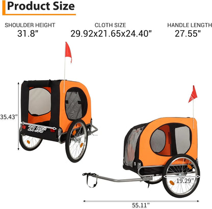 Dog Bike Trailer,  Pet Bicycle Carrier, Universal Coupler