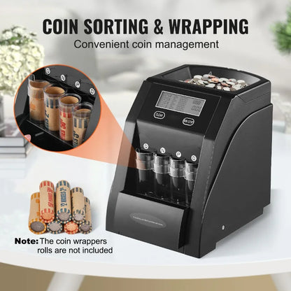 USD Coin Sorter, Coin Counter  and Wrapper Machine