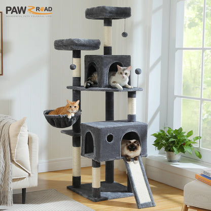 Multi-Level Cat Tree Tower with Sisal Scratching Post