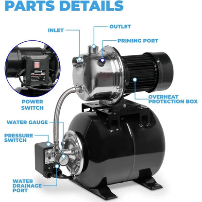 Shallow Well Pump with Pressure Tank,