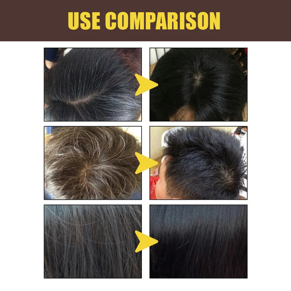 Hair color shampoo instantly from white to brown