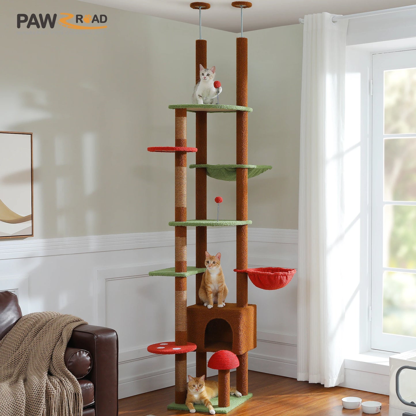 Cat Tree with Large Hammock, Sisal Scratching Posts