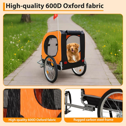 Dog Bike Trailer,  Pet Bicycle Carrier, Universal Coupler