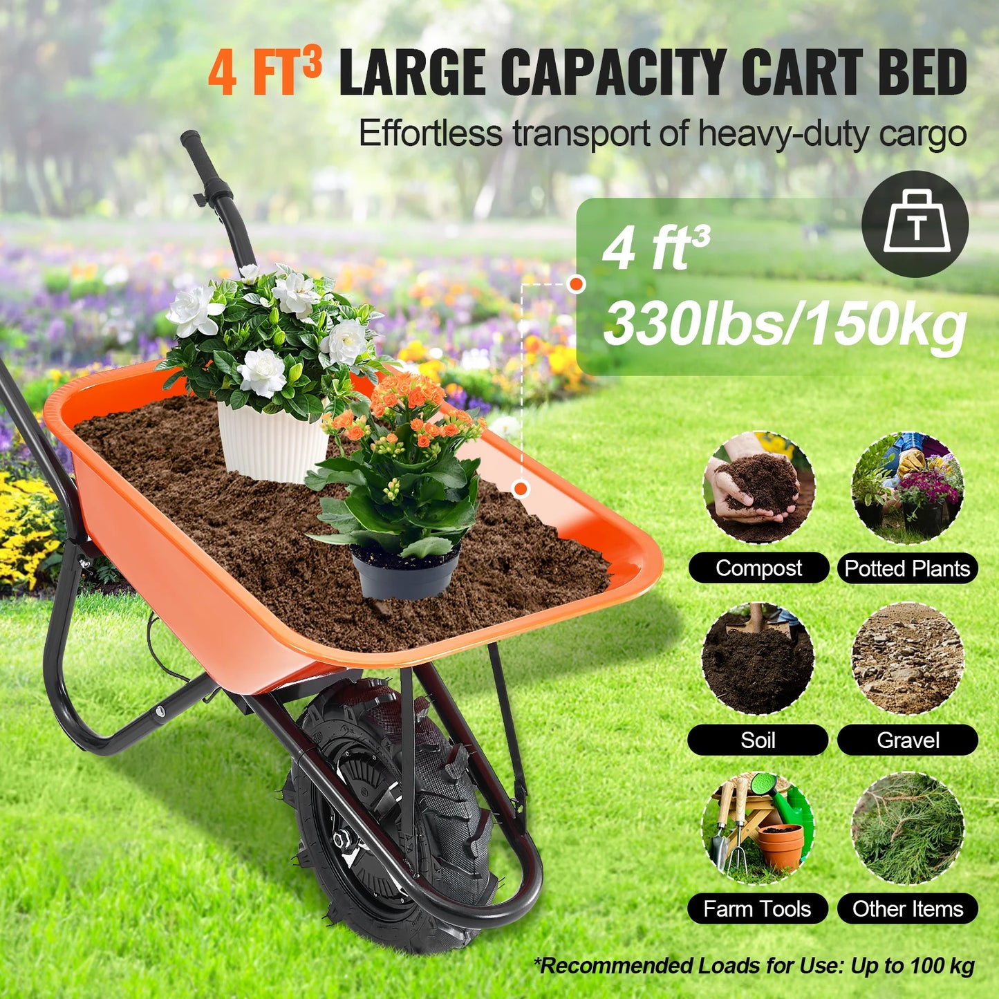 Electric Wheelbarrow Yard Cart