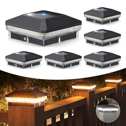 Solar Lights Outdoor Waterproof, Powered for Vinyl Wooden Post