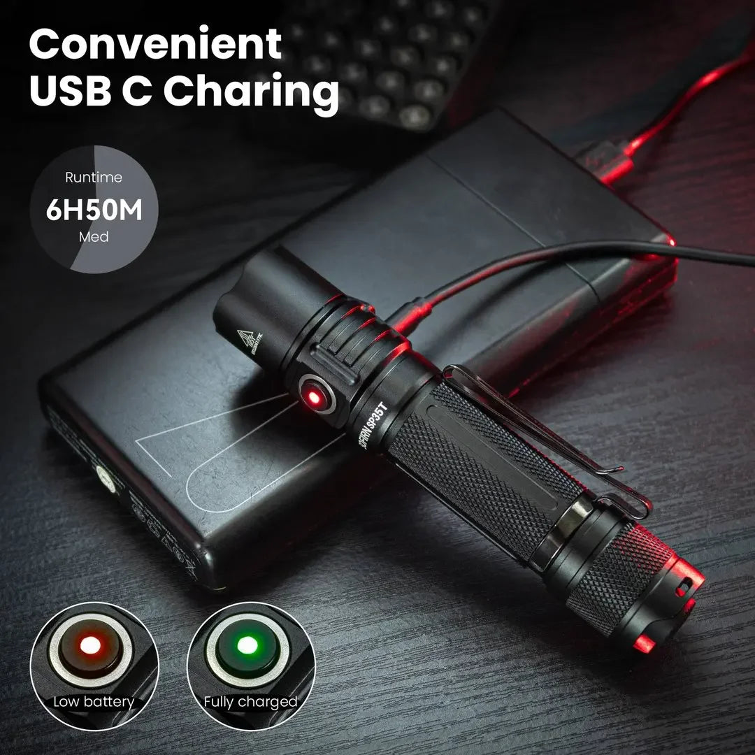 Flashlight, LED, USB C Rechargeable Torch