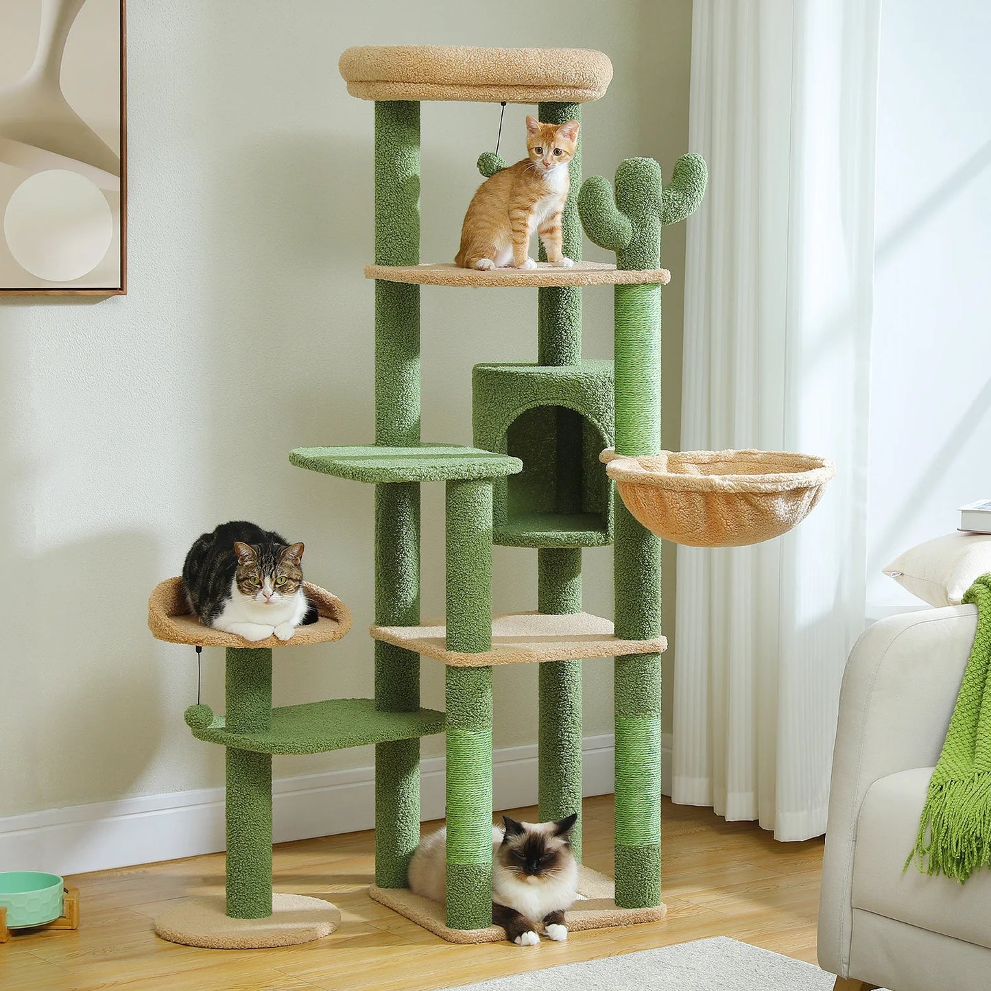 Cat Tree with Scratching Post, Hammock