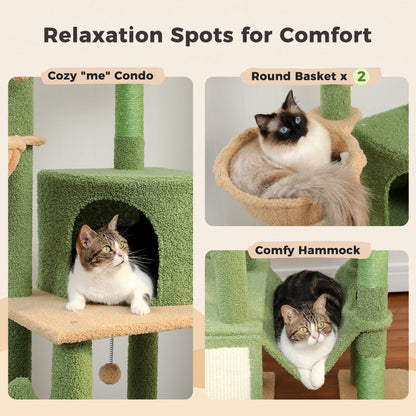 7 Tiers Cat Climbing Tree with Cozy Hammocks