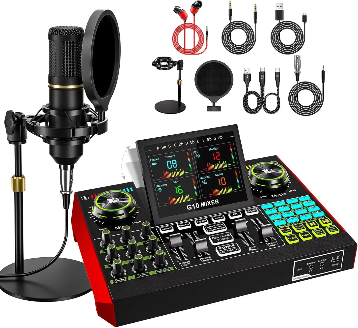 Microphone Bundle Live Sound Audio Mixer Kit