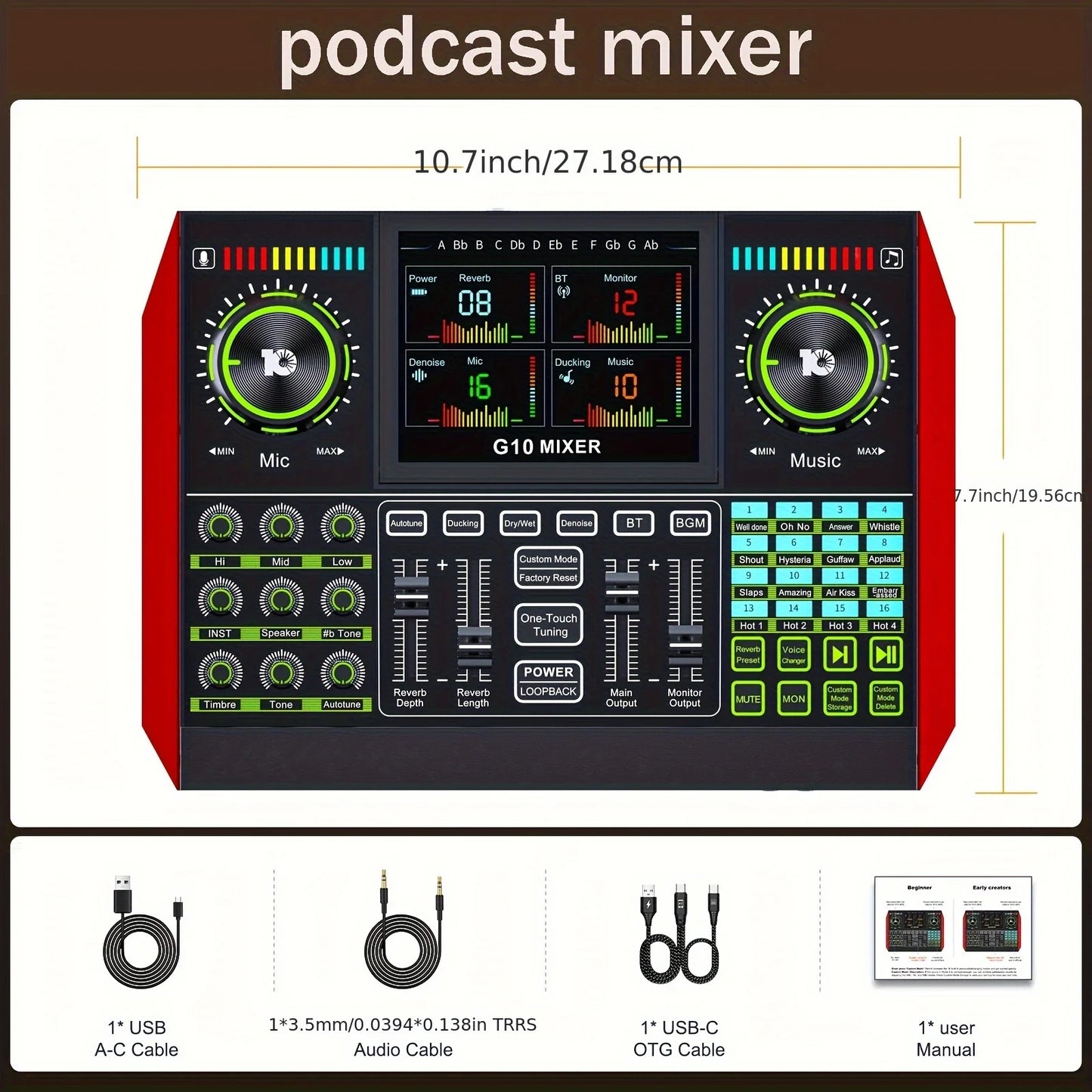 Audio Mixer with Voice Changer for Streaming, Podcasting, Live Recording
