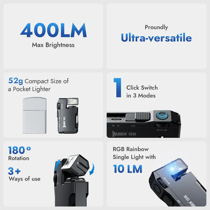 Rechargeable  Mini Flashlight with RGB Light