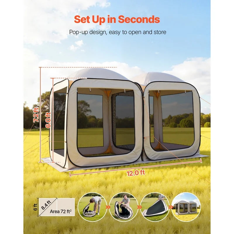 Pop Up Tent, Portable Canopy with Netting Sides