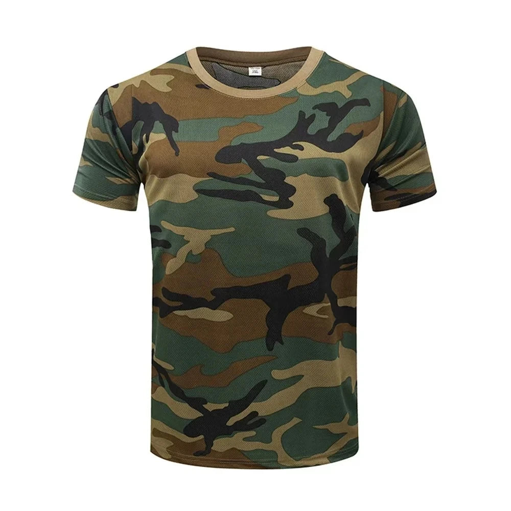 Camouflage T-shirt Men Breathable Tactical Combat
