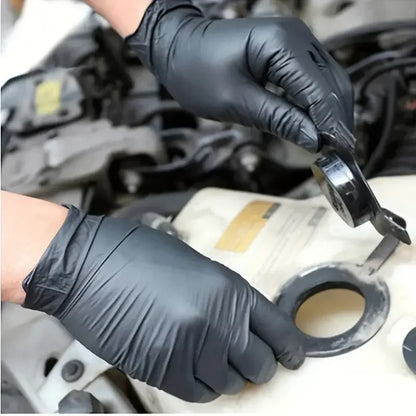 100PCS Black Nitrile Disposable Gloves Latex Free