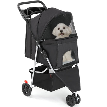 Foldable Pet Stroller for Small Dogs and Cats