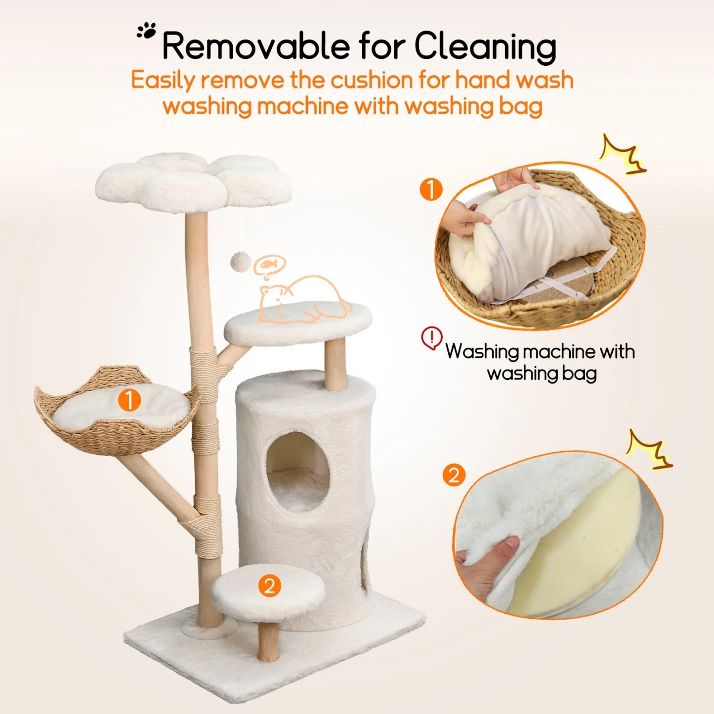 Cat Tree with Hanging Ball and Sisal Scratching Posts