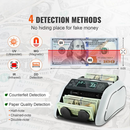 Money Counter Cash Register  Counterfeit Bill Detector