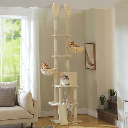 7 Tiers Cat Climbing Tree with Cozy Hammocks