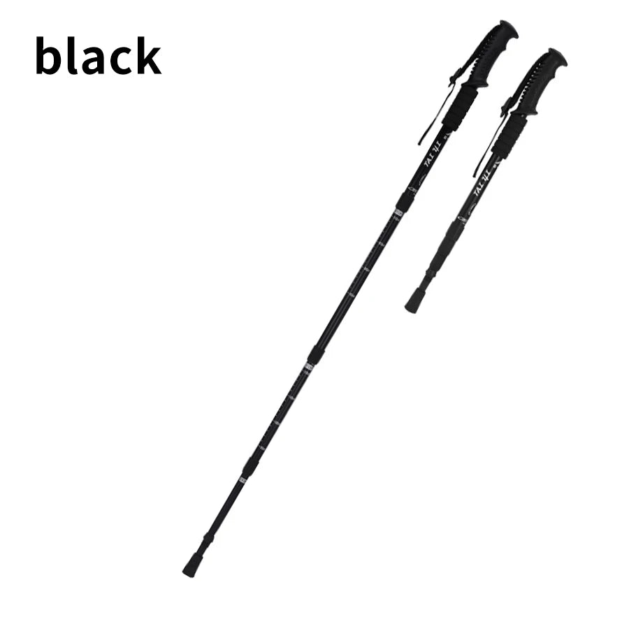 Ultralight Walking Trekking Poles Collapsible Aluminum  Hiking Grips Sticks Alpenstock Adjustable Non-slip Nordic Adult Canes Te