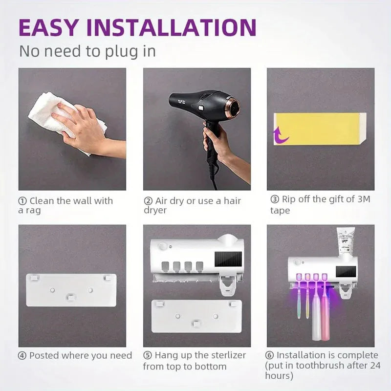 Blue Light Disinfection Toothbrush Holder