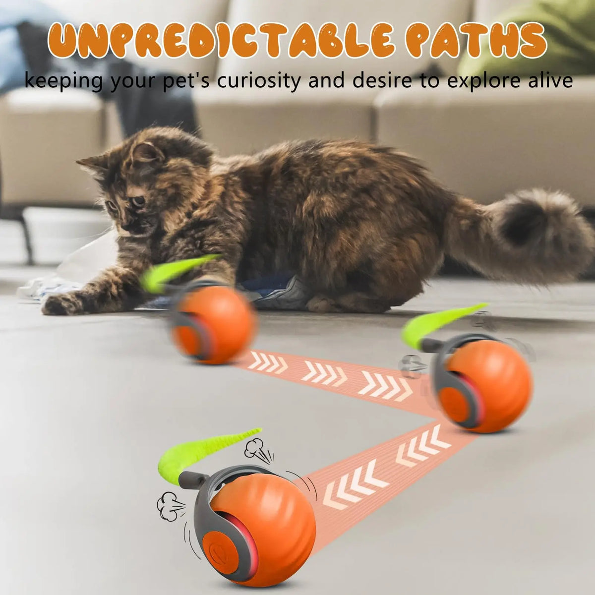 Speedy Tail Cat Toy, Interactive Cat Ball Toy