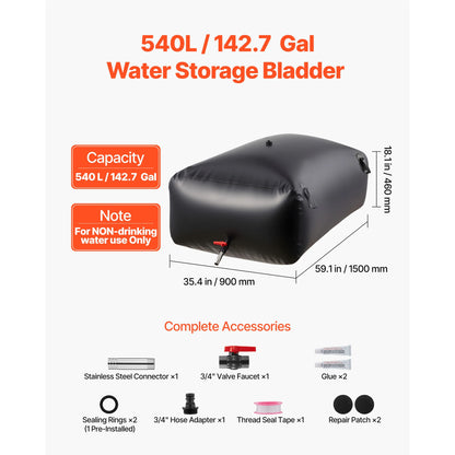 Water Storage Bladder, Portable & Collapsible