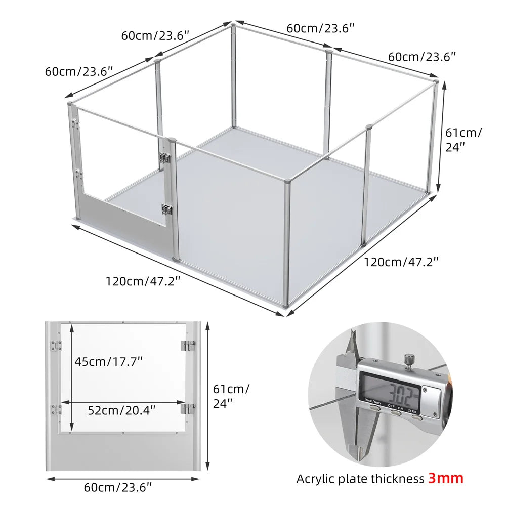 Dog Playpen, Whelping Pen, Puppy Playpen with Waterproof Fertility Pad