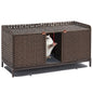 Cat Litter Box Enclosure Furniture, Handwoven Rattan Cat Houses