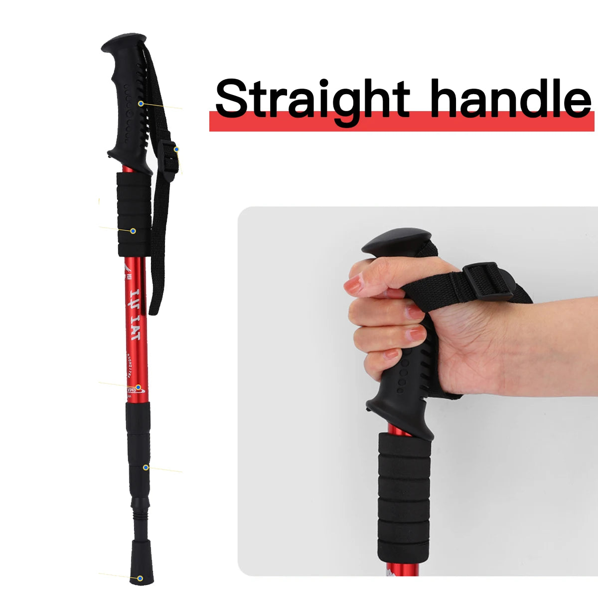 Ultralight Walking Trekking Poles Collapsible Aluminum  Hiking Grips Sticks Alpenstock Adjustable Non-slip Nordic Adult Canes Te