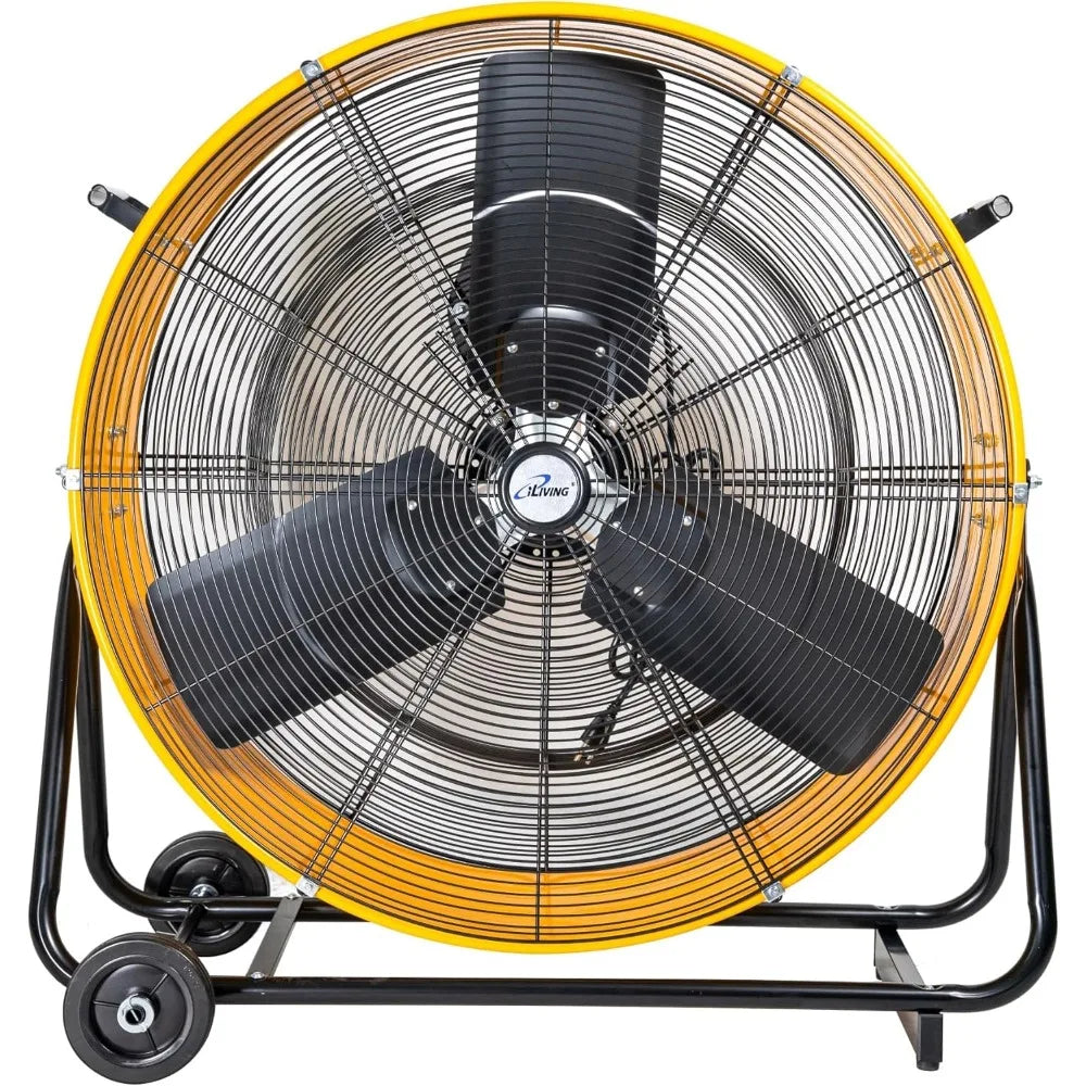 30 Inches 12350 CFM Floor Drum Fan, DC Brushless Motor