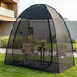 Pop Up  Black Mesh Gazebo With Peaked Roof