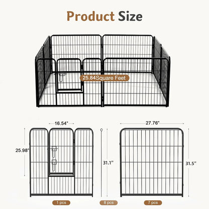 Dog Playpen  24 Inch to 32 Inch Foldable for Camping