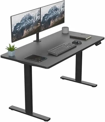 Electric 55 x 28 in Standing Desk, Memory Height Adjustment,