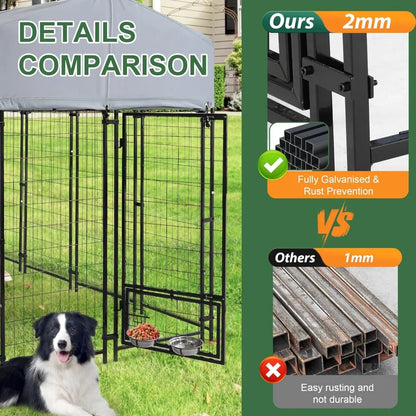 Heavy Duty Outdoor Dog Kennel with Roof