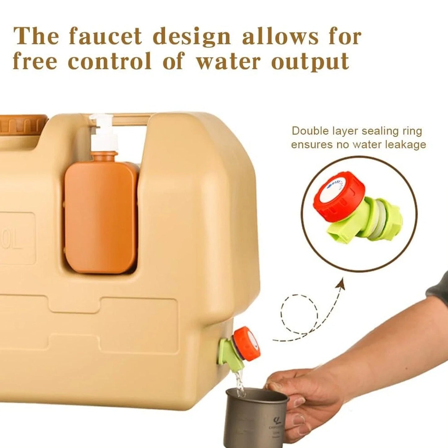 Water Container, Portable Camping With Spigot