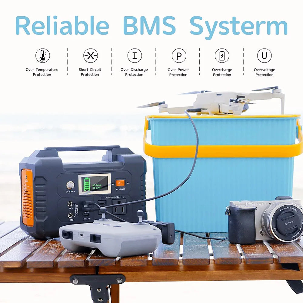 Portable Power Station,  Solar Generator,  Battery Backup for Camping