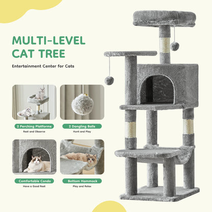 Tall Multi-Cat Climbing Tower for Indoor Cat