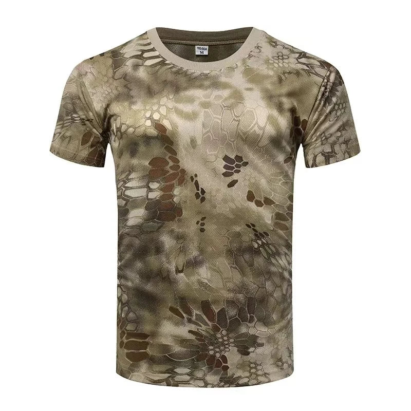 Camouflage T-shirt Men Breathable Tactical Combat