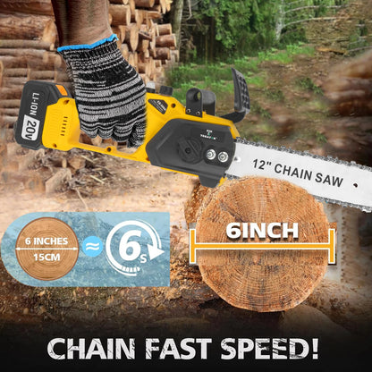 12 Inch  Chainsaw Handheld Electric  with Batteries