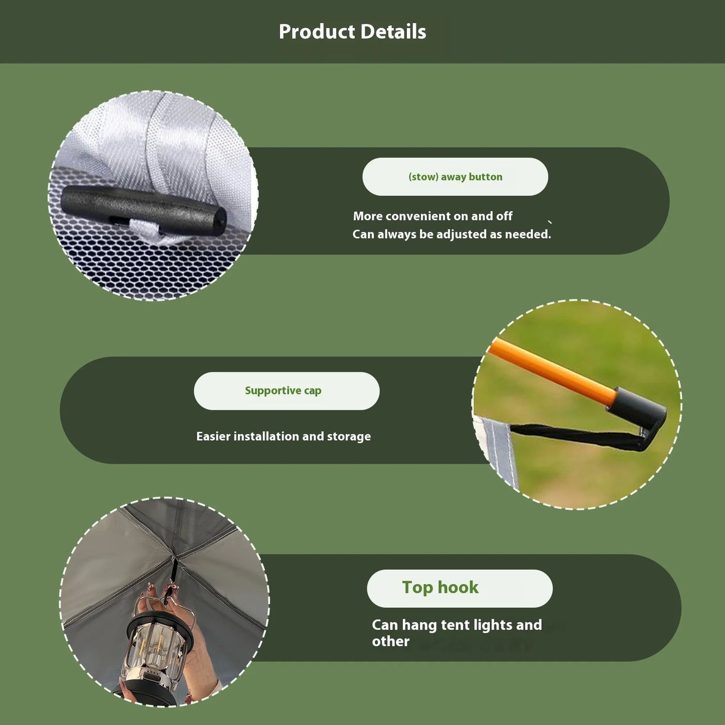 Compact Tent, Quick Setup Sunshade,  All-Weather