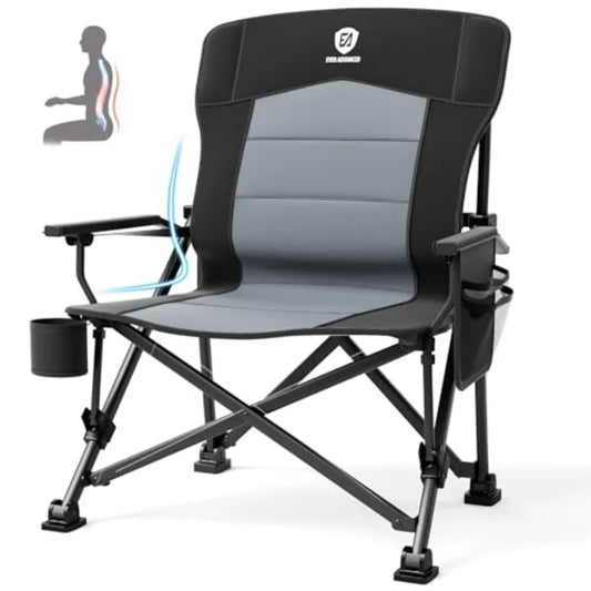 Oversized Folding Camping Chair with Adjustable Lumbar Support